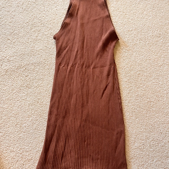Reformation Knit Sleeveless Turtleneck Dress, Size S, Taupe/Brown - Picture 5 of 5